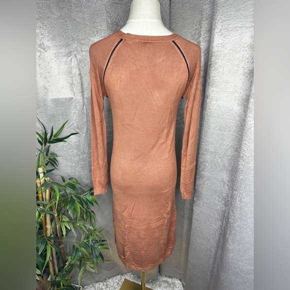 Scotch & Soda Maison Scotch Women’s Knit Crewneck Sweater Dress Brown Sz S - Picture 9 of 13